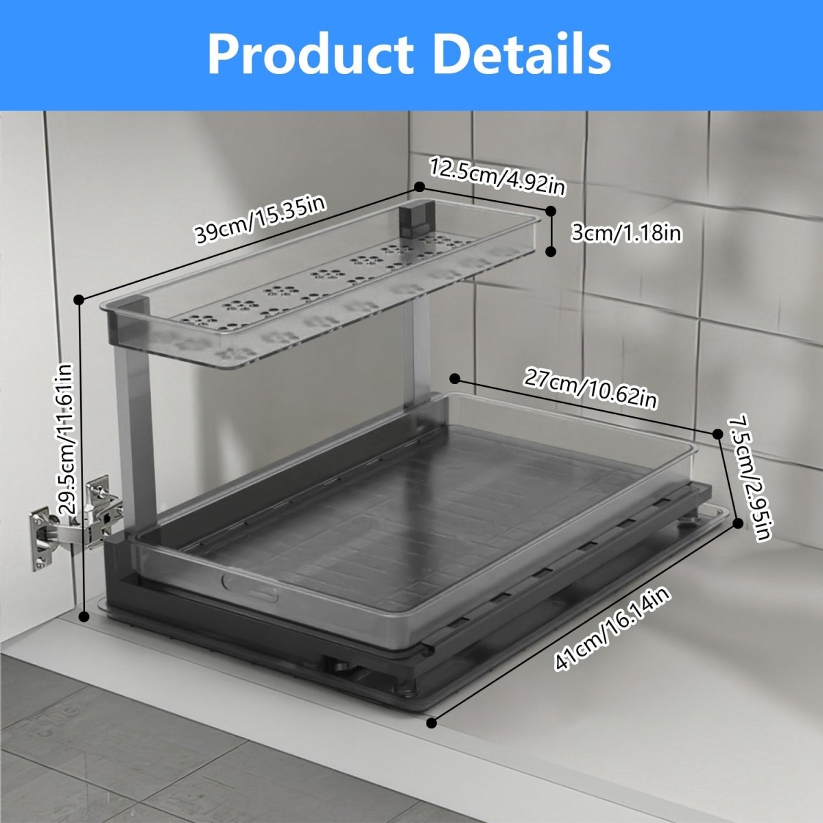 2-Tier Pull-Out Under Sink Organizer with Sliding Drawer - Smart Living Co.