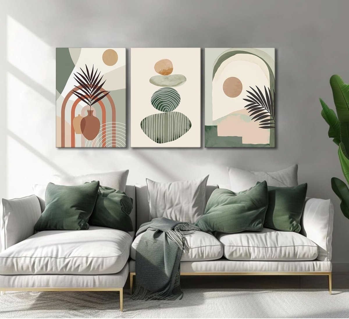 Boho Canvas Wall Art — 3-Piece Framed Set, Ready to Hang - Smart Living Co.