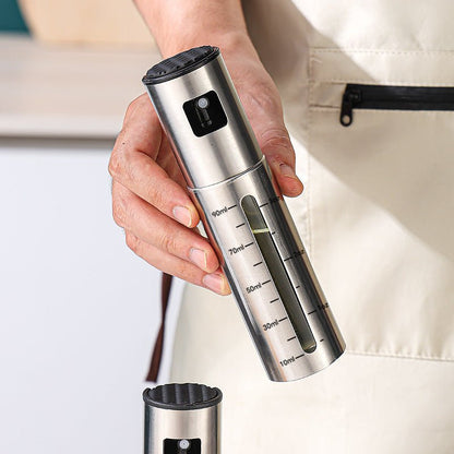 Stainless Steel Oil Dispenser Bottle — Press-Type Spray for Cooking & BBQ - Smart Living Co.