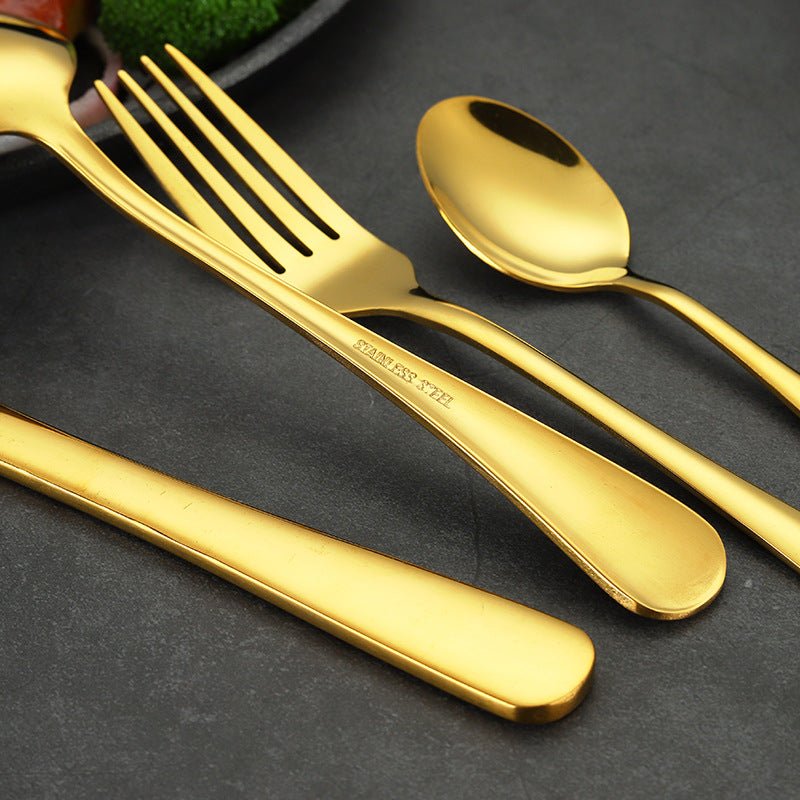 24-Piece Stainless Steel Cutlery Set — Colorful One-Piece Flatware - Smart Living Co.