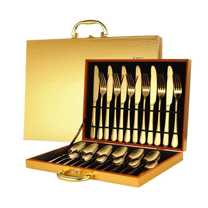 24-Piece Stainless Steel Cutlery Set — Colorful One-Piece Flatware - Smart Living Co.