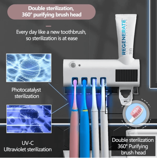 UV Light Toothbrush Sterilizer & Automatic Toothpaste Dispenser - Smart Living Co.