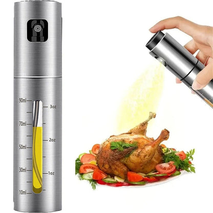 Stainless Steel Oil Dispenser Bottle — Press-Type Spray for Cooking & BBQ - Smart Living Co.