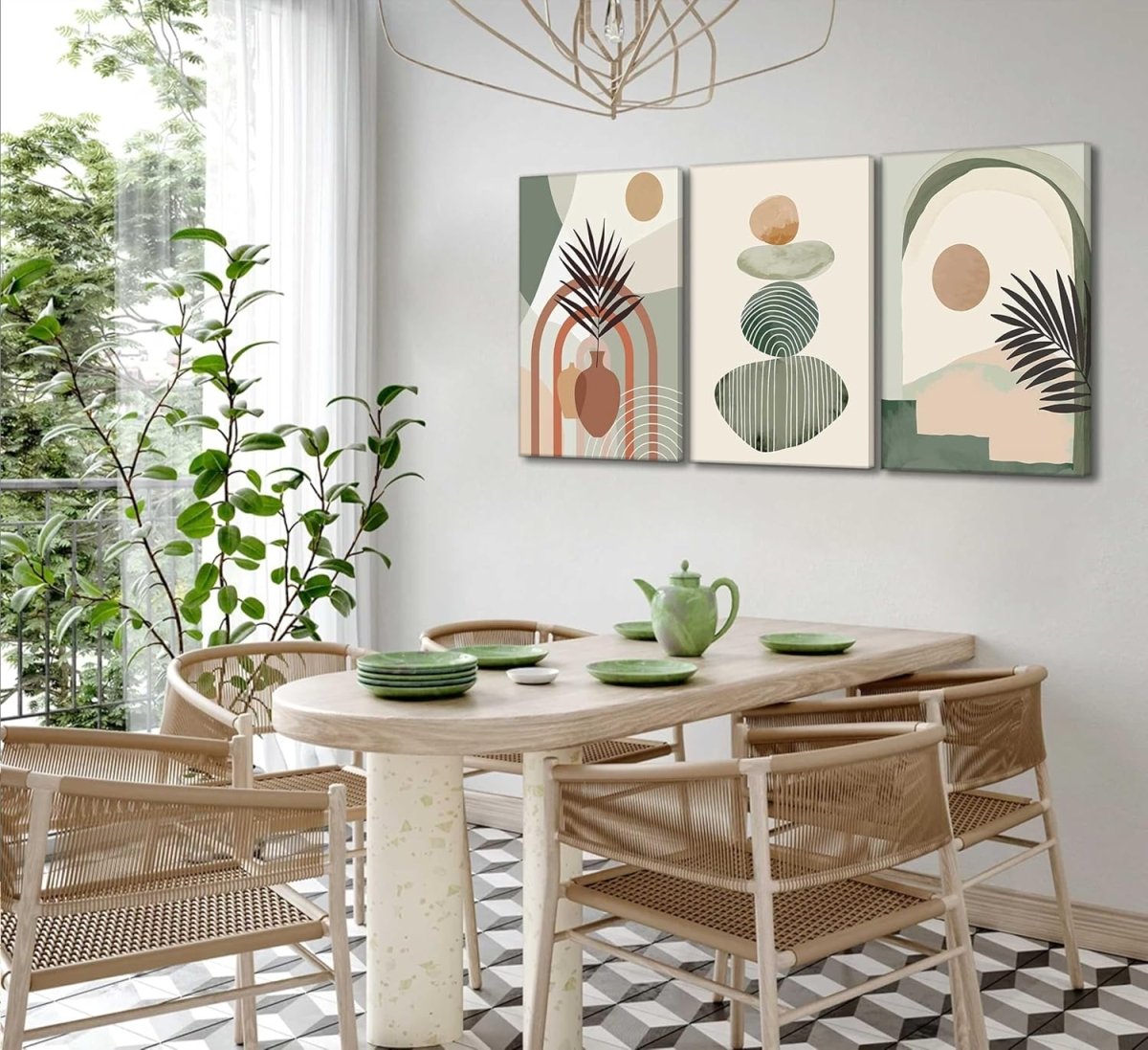 Boho Canvas Wall Art — 3-Piece Framed Set, Ready to Hang - Smart Living Co.