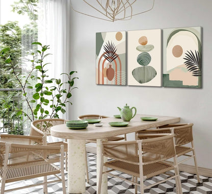 Boho Canvas Wall Art — 3-Piece Framed Set, Ready to Hang - Smart Living Co.