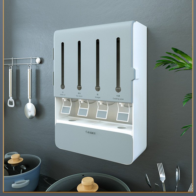 Wall-Mounted Seasoning Box Organizer – No-Punch Kitchen Storage - Smart Living Co.