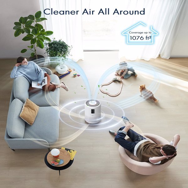 HEPA Air Purifier for Large Rooms - 1076 ft² & Sleep Mode - Smart Living Co.