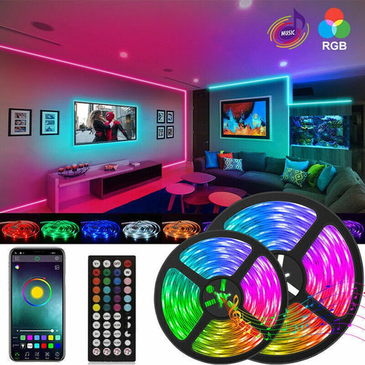 RGB LED Strip Lights 5-20m Bluetooth App Control & Music Sync - Smart Living Co.