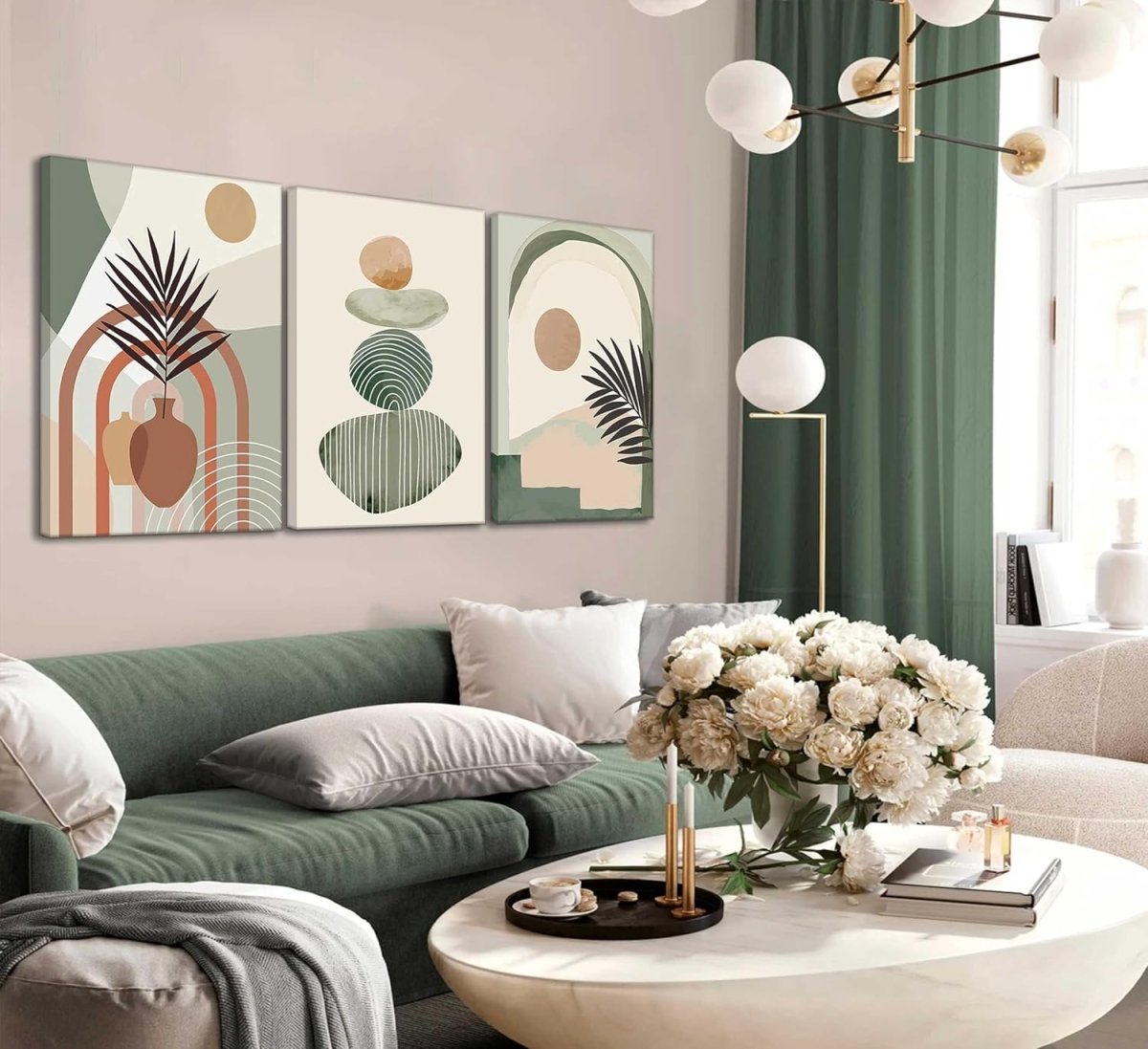 Boho Canvas Wall Art — 3-Piece Framed Set, Ready to Hang - Smart Living Co.