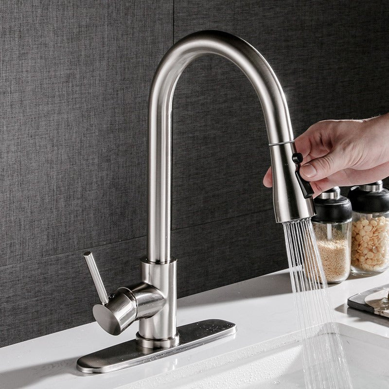 Pull-Out Kitchen Sink Faucet – Brushed Copper, Hot & Cold - Smart Living Co.