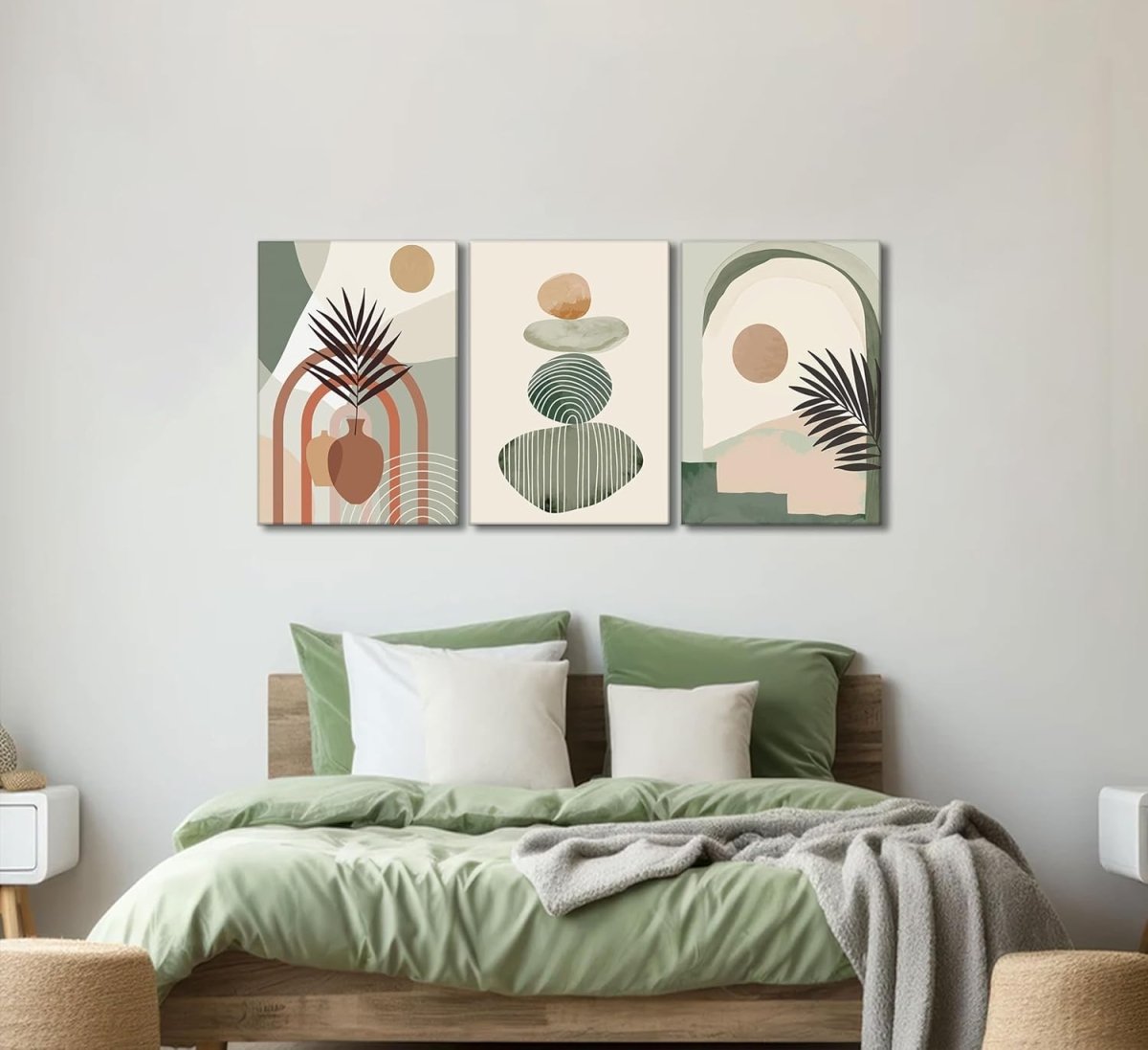 Boho Canvas Wall Art — 3-Piece Framed Set, Ready to Hang - Smart Living Co.