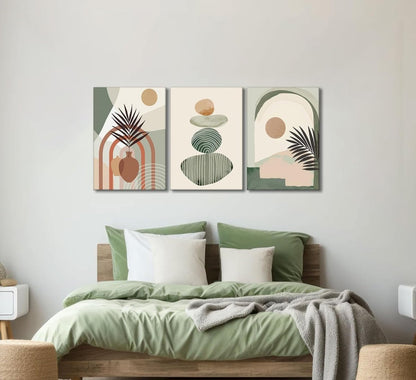 Boho Canvas Wall Art — 3-Piece Framed Set, Ready to Hang - Smart Living Co.