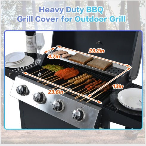 4-Burner Propane Gas Grill 34,000 BTU with Side Shelves - Smart Living Co.