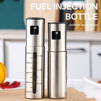Stainless Steel Oil Dispenser Bottle — Press-Type Spray for Cooking & BBQ - Smart Living Co.