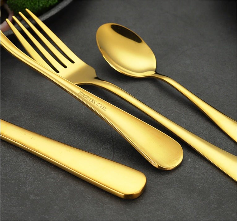 24-Piece Stainless Steel Cutlery Set — Colorful One-Piece Flatware - Smart Living Co.