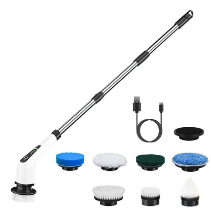 Electric Spin Scrubber — Cordless Cleaning Brush with 8 Replaceable Heads & Adjustable Handle - Smart Living Co.