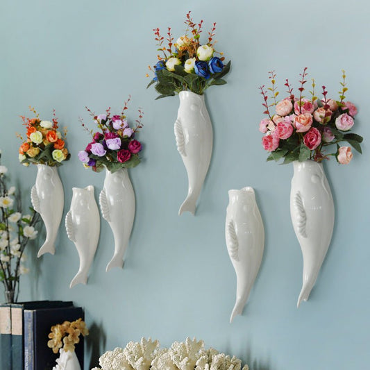 Ceramic Goldfish Wall Vase - 3D Wall Hanging Decoration - Smart Living Co.