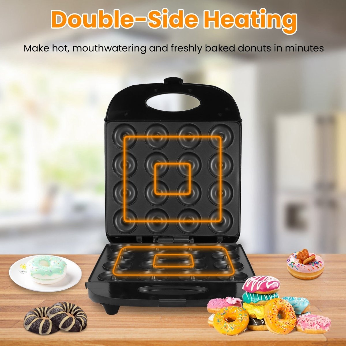 Mini Donut Maker Machine, 16-Hole – Non-Stick, 1400W - Smart Living Co.