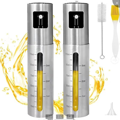 Stainless Steel Oil Dispenser Bottle — Press-Type Spray for Cooking & BBQ - Smart Living Co.