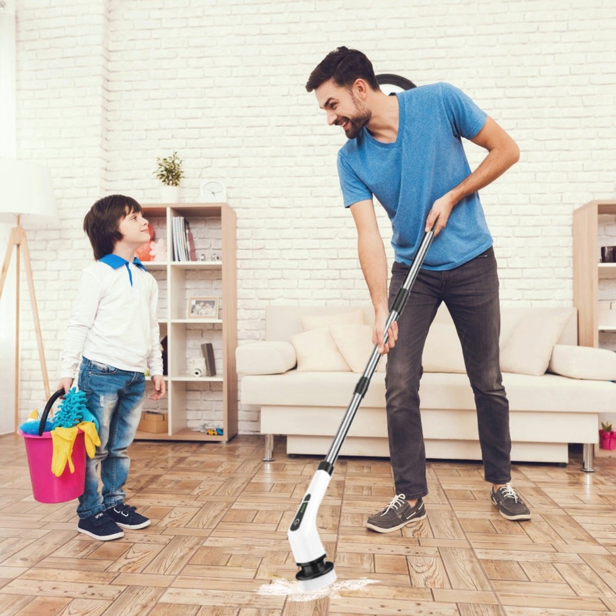 Electric Spin Scrubber — Cordless Cleaning Brush with 8 Replaceable Heads & Adjustable Handle - Smart Living Co.