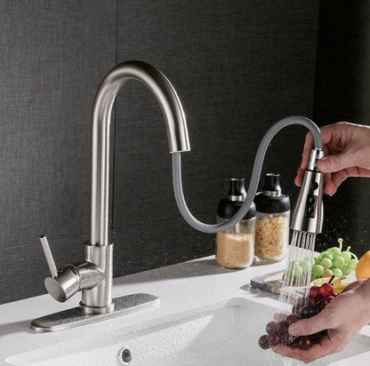 Pull-Out Kitchen Sink Faucet – Brushed Copper, Hot & Cold - Smart Living Co.