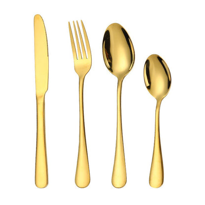 24-Piece Stainless Steel Cutlery Set — Colorful One-Piece Flatware - Smart Living Co.