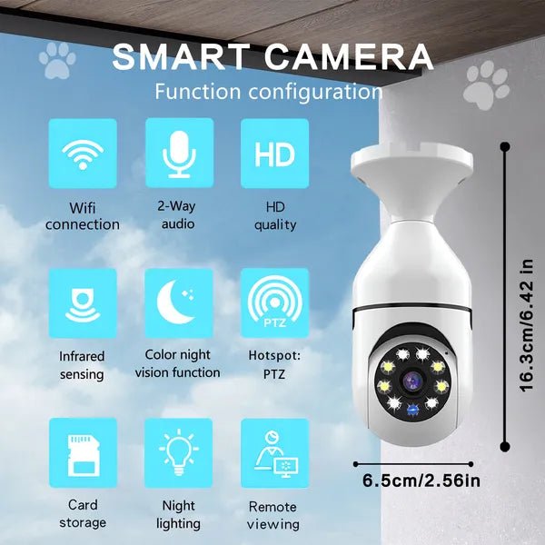 360° WiFi Light Bulb Security Camera, 2-Pack – 1080P - Smart Living Co.