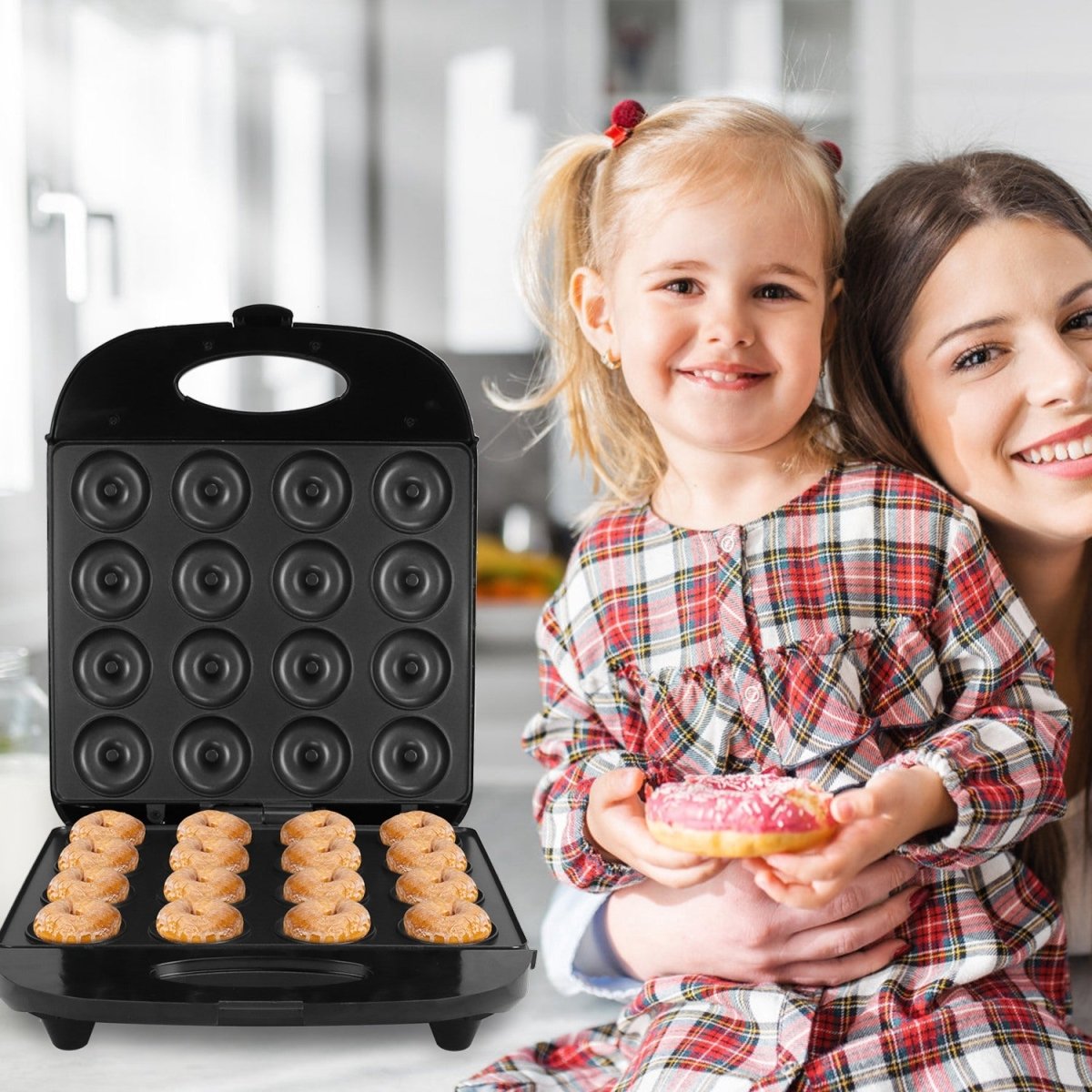 Mini Donut Maker Machine, 16-Hole – Non-Stick, 1400W - Smart Living Co.