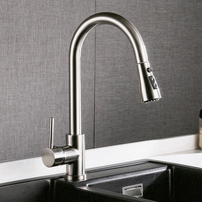 Pull-Out Kitchen Sink Faucet – Brushed Copper, Hot & Cold - Smart Living Co.