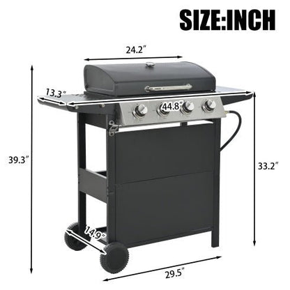 4-Burner Propane Gas Grill 34,000 BTU with Side Shelves - Smart Living Co.