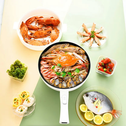 3L Electric Hot Pot Cooker - Portable Kitchen Appliance with Frying Pan, Steamer & Safety Protection - Smart Living Co.