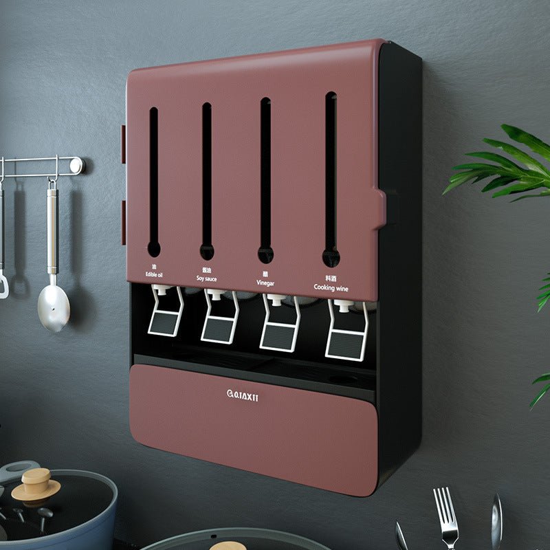 Wall-Mounted Seasoning Box Organizer – No-Punch Kitchen Storage - Smart Living Co.