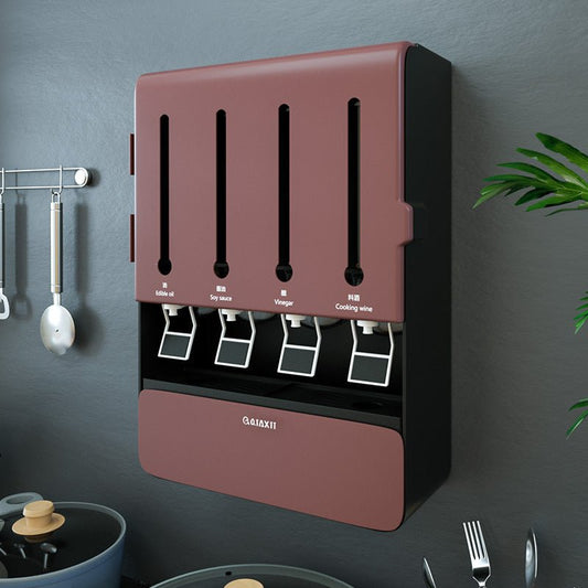 Wall-Mounted Seasoning Box Organizer – No-Punch Kitchen Storage - Smart Living Co.
