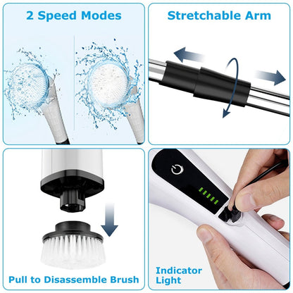 Electric Spin Scrubber — Cordless Cleaning Brush with 8 Replaceable Heads & Adjustable Handle - Smart Living Co.
