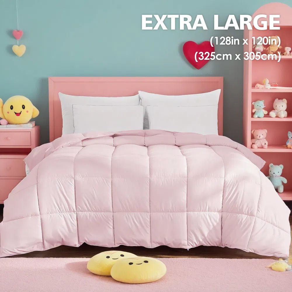 Pink Lightweight Comforter — Queen & King Size, All-Season Microfiber - Smart Living Co.