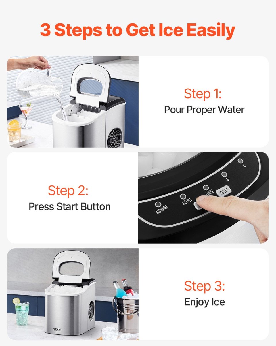 Portable Countertop Ice Maker — 33 lbs/24H, Self-Cleaning, with Scoop & Basket - Smart Living Co.