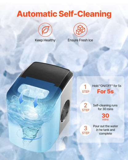 Portable Countertop Ice Maker — 33 lbs/24H, Self-Cleaning, with Scoop & Basket - Smart Living Co.